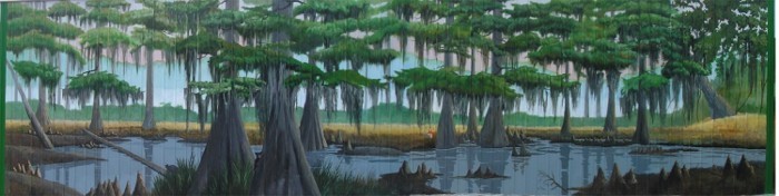 Swamp Fox Murals in Manning with the Santee River Swamp